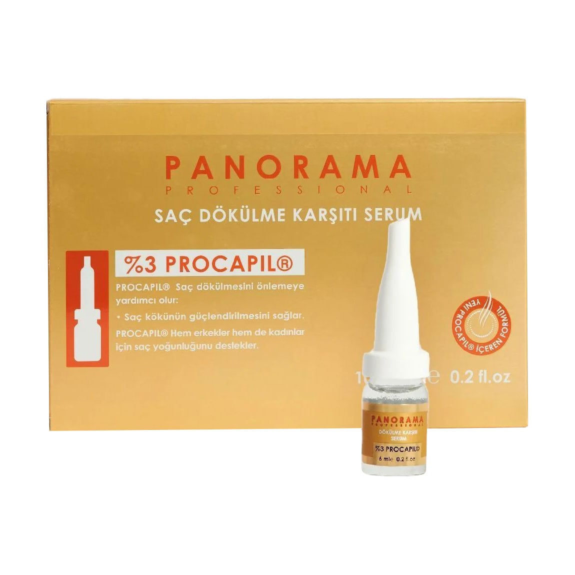 Сироватка Panorama Anti Hair Loss Serum для схильного до випадіння волосся, з 3% прокапілу, 10*6 мл